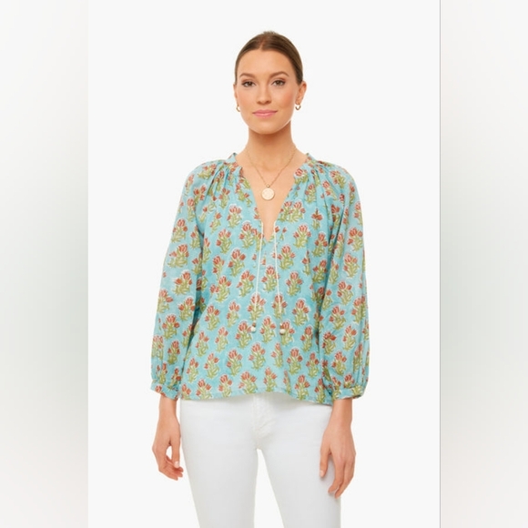Emerson Fry Tops - Emerson Fry Blue Floral Blouse